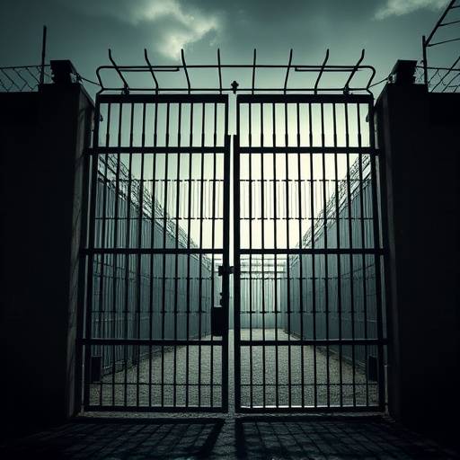 Puerta de prisión de alta seguridad